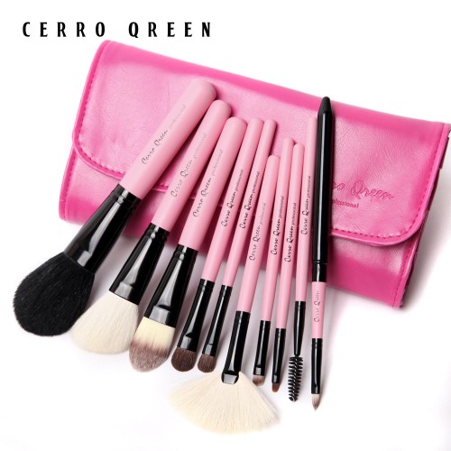 Makeup Brush Set - Fuchsia Pink (10 pcs)